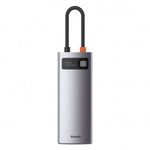 Baseus Metal Gleam Series 6 az 1-ben hub, USB-C-> 3x USB 3.0, HDMI, USB-C PD, RJ45 Ethernet (CAHU... fotó