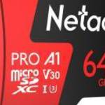 Memóriakártya Micro SDXC 64GB Netac P500 Extreme Pro + SD adapter (Class 10, V30, A1) (H) - NETAC fotó