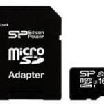 SILICON POWER Micro SDHC 16GB + Adapter fotó