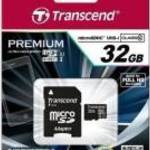 Transcend 32GB MicroSDHC Class 10 memóriakártya + adapter fotó