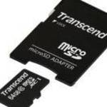 Transcend 64GB microSDXC memóriakártya + adapter fotó