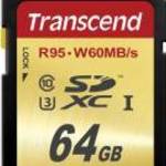 Transcend 64GB Class10 UHS-I U3 (95/60MB/s) SDXC memóriakártya fotó