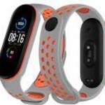 Xiaomi Mi Band 5 / Mi Band 6 okoskarkötő dupla sport pótszíj 10 színben Narancssárga-szürke fotó