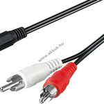 Audio kábel 3.5mm jack > strereo RCA, 1.4m - A készlet erejéig! fotó