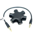 Audio splitter / jack fej, fülhallgató, hangjel elosztó 5 portos adapter (3, 5mm) fekete fotó