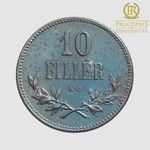 1915 Ferenc József 10 fillér Fe (kékített vas próbaveret) 2, 68g RRR! (24/10/15) fotó