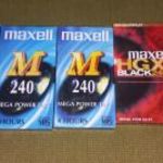 5db Maxell VHS videókazetta (3db M 240, 1db HGX Black240, 1db GX Black 240) fotó