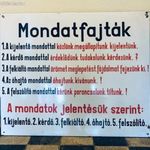 Mondatfajták - 60-as évekbeli nagy méretű iskolai zománctábla, 98 x 80 fotó