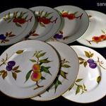 7 DB NAGYMÉRETŰ GYÜMÖLCS MINTÁS ROYAL WORCESTER PORCELÁN LAPOSTÁNYÉR X fotó