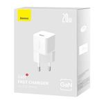 Baseus GaN5 Mini USB-C hálózati töltő 20W fehér (CCGN050102) (CCGN050102) fotó