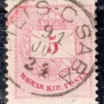 1889 színesszámú krajcáros PILIS-CSABA bélyegzés Gudlin E3.20 / 60p (d56) fotó