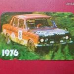 ÁFOR RALLYE TEAM - FIAT 125 P. Kártyanaptár, 1976. Autó, személygépkocsi, versenyautó, verda. fotó