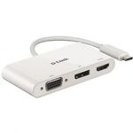 HUB 3Port D-Link DUB-V310 DisplayPort HDMI VGA 4K passiv White (DUB-V310) fotó