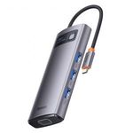 BASEUS HUB Multifunkcionális 7 az 1-ben C típusú 3x USB3.0 / PD / HDMI / VGA / RJ45 szürke WKWG04... fotó