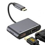 Platinet USB Type-C to HDMI 4K 30Hz and VGA Gray PMMA9832 Kiegészítő, Kellék Speciális átalakító fotó