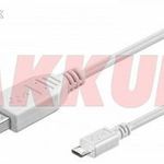 Goobay USB kábel 2.0 nagy sebességű micro USB 5m fehér fotó