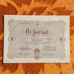 1848 -as ropogós 5 Forint Kossuth Szabadságharcos bankó "barna változat" debreceni kiadás ! (L2520) fotó