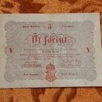 1848 -as Ropogós 5 Forint Kossuth Szabadságharcos bankó "piros változat" veszprémi kiadás ! (L2390) fotó