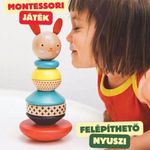 Montessori játék, felépíthető nyuszi fából, 3 éves kortól fotó