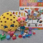 SHOPKINS JÁTÉKSZETT / BABA + SOK PICI APRÓSÁGGAL + PLÜSS + MATRICA+ ÚJ! SZÍNEZŐ fotó