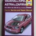 Opel Astra G és Zafira A dízel javítási könyv (1998-2004) Haynes fotó