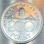 Magyar Köztársaság - Ezüst 200 Forint 1992 1Ft NMÁ! #353 fotó