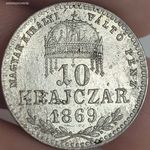 1869 KB Ferenc József EZÜST 10 Krajcár RITKA SZÉP!!! fotó