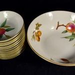 ROYAL WORCESTER GYÜMÖLCS MINTÁS 12 SZEMÉLYRE KÍNÁLÓ TÁLLAL KOMPÓTOS KÉSZLET X fotó