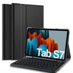 Tablet védőtok álló, bőr hatású (FLIP, bluetooth billentyűzet, asztali tartó funkció, QWERTY, ang... fotó