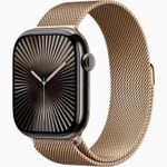 Apple Watch Series 10 Titán GPS + Cellular kivitelben Milánói szíj Arany 42 mm fotó