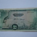 UGANDA 100 SHILLINGS 1966 RÉGI BANKJEGY fotó