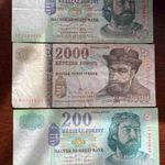 3 forint bankjegy egyben, 200 asok az ELSŐ kiadásból fotó