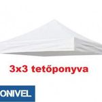 3x3-as tetőponyva rendezvény sátorhoz ST40 vázra (csak tetőponyva) fehér 350g/m2 fotó