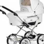 EmmalJunga Mondial De Luxe - Classic White Leatherette Pram Package fotó