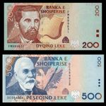 ALBÁNIA SOR 200 + 500 Leke Lek 1996 P-63-64 UNC fotó