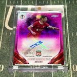 2023-24 Topps Chrome Szoboszlai Dominik /199 pink számozott aláírt dedikált focis Liverpool kártya fotó