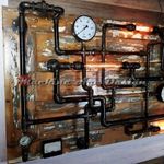 steampunk design Csőrendszer machineage stílus manométer mérőműszer beépítésével . hangulatvilágítás fotó