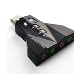 Külső USB hangkártya 7.1, USB 2.0 interfész, hangerő és némító gombokkal, fekete fotó