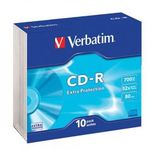 CD-R lemez, 700MB, 52x, 10 db, vékony tok, VERBATIM "DataLife" fotó