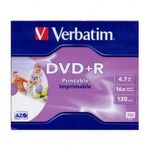 Verbatim DVD+R írható DVD lemez 4, 7GB matt nyomtatható normál tok 1 db (43508) fotó