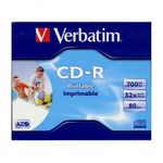 Verbatim CD-R írható CD lemez 700MB matt nyomtatható normál tok (43325) fotó