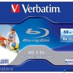 BD-R BluRay lemez, kétrétegű, nyomtatható, 50GB, 6x, 1 db, normál tok, VERBATIM fotó