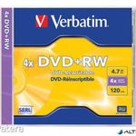 DVD+RW lemez, újraírható, 4, 7GB, 4x, 1 db, normál tok, VERBATIM fotó