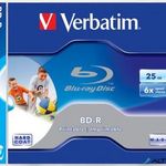 BD-R BluRay lemez, nyomtatható, 25GB, 6x, 1 db, normál tok, VERBATIM fotó