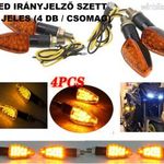 Univerzális LED E jeles irányjelző motor motorkerékpár index - 4 db / komplett SZETT E5 - borostyán fotó