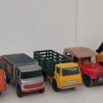 Régi Matchbox Munkagépek: Stake Truck, Scaffolding Truck, Betonkeverő, Daru, ponyvás kocsi együtt! fotó