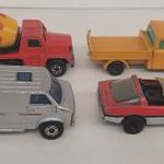 4db RÉGI Lesney Matchbox (Superfast) Autó együtt: Chevy Van, Ford Transit, Cement Truck, Corvette! fotó