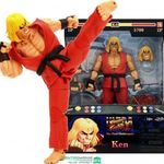 - 16cm-es Street Fighter figura - Ken Masters figura csere fejjel, kezekkel, effekttel és extra-mozg fotó