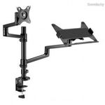 Gembird MA-DA-04 Desk mounted adjustable monitor arm with notebook tray 17"-32" Black fotó