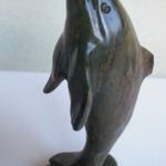 zöld márvány delfin figura asztali polcdísz dísz * hiányos * 9, 5x4, 5x3, 5cm * szem.átvétel: Zugló fotó